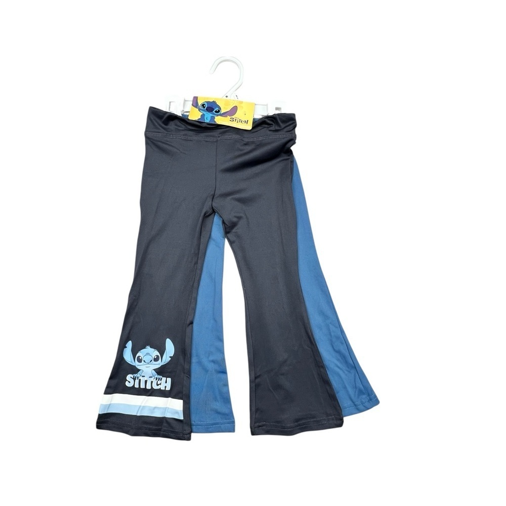 Disney Stitch Black and Blue Kids' Flare Pants 2pack